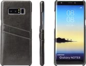 Fierre Shann Retro Oil Wax Texture PU lederen tas voor Galaxy Note 8, met kaartsleuven (zwart)