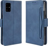 Voor Galaxy S20 + Wallet Style Skin Feel Calf patroon lederen tas met aparte kaartsleuf (blauw)