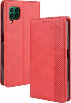 Voor Huawei P40 Lite / Nova 6 SE Magnetische gesp Retro Crazy Horse Texture Horizontaal flip lederen hoesje met houder & kaartsleuven & fotolijst (rood)