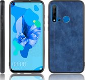 Voor Huawei P20 Lite 2019 / Nova 5i Schokbestendig Naaien Koe Patroon Skin PC + PU + TPU Case (Blauw)
