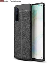 Voor OPPO Reno 3 Pro Litchi Texture TPU schokbestendige behuizing (zwart)