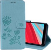 Rose reliÃ«f horizontale flip milieu PU lederen tas voor Geschikt voor Xiaomi Redmi S2, met houder & kaartsleuven & portemonnee (groen)