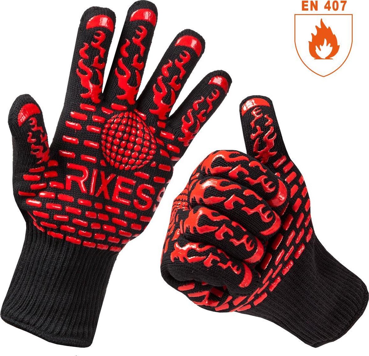 2x Premium RIXESS Hittebestendige BBQ & Oven handschoen - EN 407 CERTIFICAAT - Extra groot voor bete