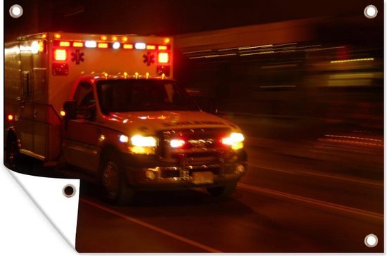 Affiche de jardin d'ambulance à conduite rapide 90x60 cm - Toile de jardin / Toile d'extérieur / Peintures pour l'extérieur (décoration de jardin)