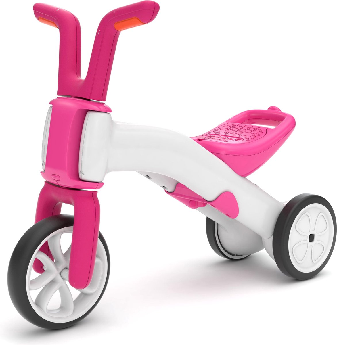 Chillafish Bunzi 2-in-1 loopfiets en driewieler, voor kinderen 1-3 jaar, combinatie van  kinderdriewieler en verstelbare lichte loopfiets in één, Roze