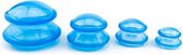 DW4Trading® Anti cellulite cups set van 4 transparant blauw