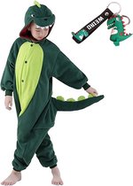 Onesie Draak groen huispak Dino kostuum kinderen - 104-110 (110) + hanger verkleedkleding meisje jongen