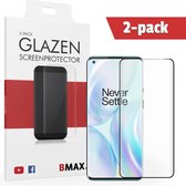 2-pack BMAX geschikt voor OnePlus 8 Screenprotector Full Cover Glas | Dekt het volledige scherm! | Beschermglas | Tempered Glass