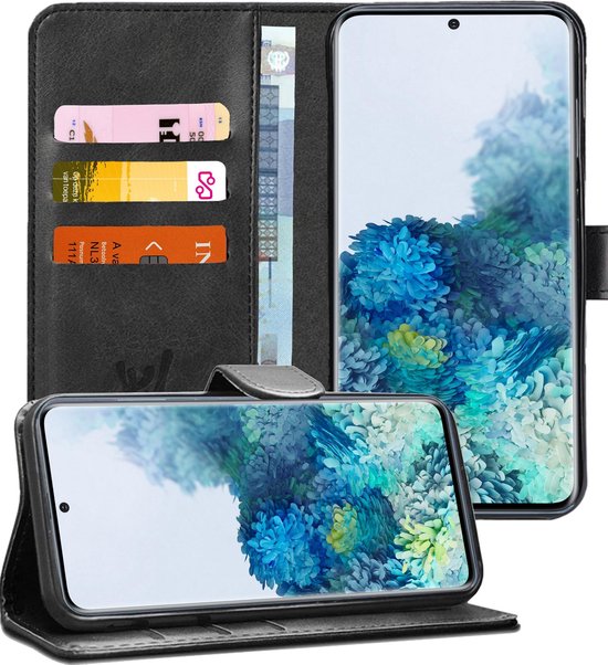 Hoesje geschikt voor Samsung Galaxy S20 Plus - Book Case Leer Pasjeshouder Zwart