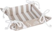 Clayre & Eef Broodmand SES47N 35*35*8 cm - Creme 100% Katoen Broodmandje Bread Basket