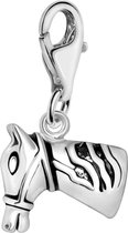 Quiges - 925 Zilver Charm Bedel Hanger 3D Paard Hoofd - HC076