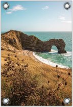 Tuinposter –Rotsen aan het Strand– 60x90cm Foto op Tuinposter (wanddecoratie voor buiten en binnen)