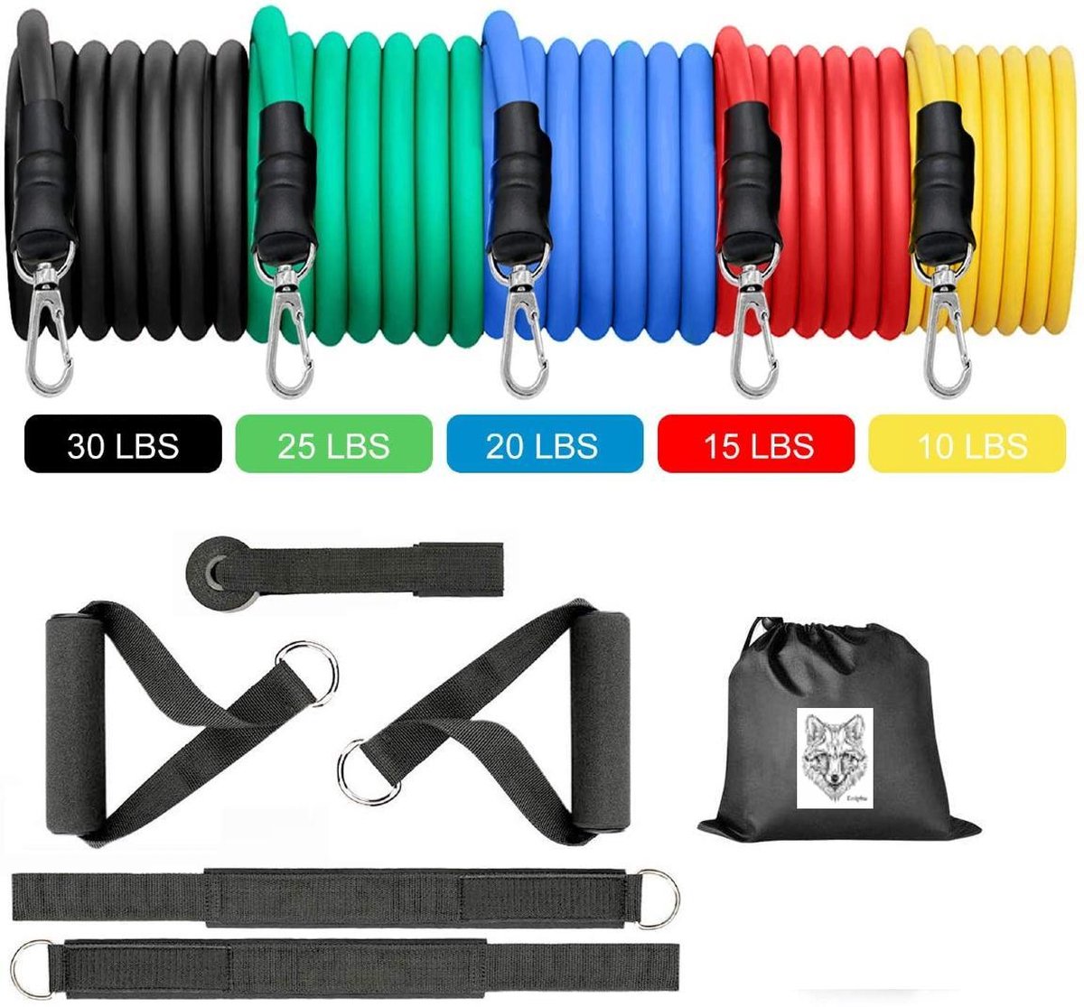 STUNTDEAL! Fitness elastiek - Weerstandsbanden - Resistance band - Gewichten - + Gratis travel bag!