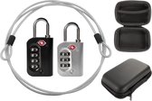 Hello Tomorrow® 1 Meter Staalkabel Slot - Beveiliging set voor Fiets & Rugzak - Zilver & Zwart