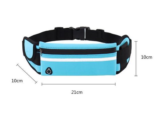 Running bag - Heuptasje sport – running belt – hardloop heuptas - verstelbare buideltas - zwart - Merkloos