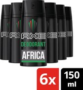 Axe Africa Bodyspray Deodorant - 6 x 150 ml - Voordeelverpakking