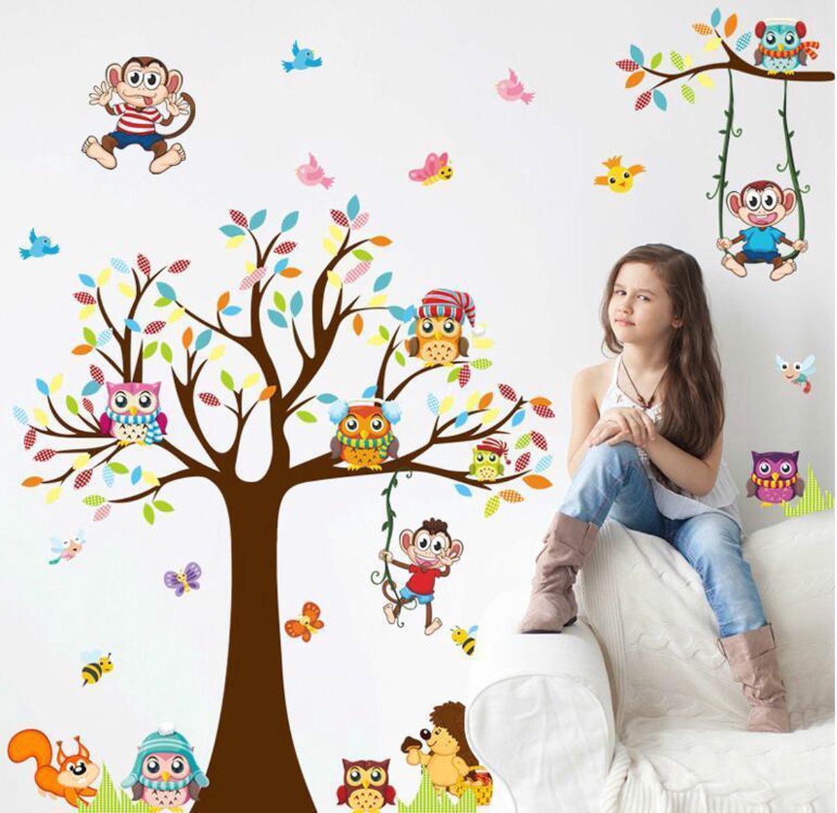 Sticker Mural Arbre Avec Des Animaux Decoration Murale Decoration Murale Chambre Bol Com Sticker Mural Arbre Avec Des Animaux Decoration Murale Decoration Murale Chambre Bol Com