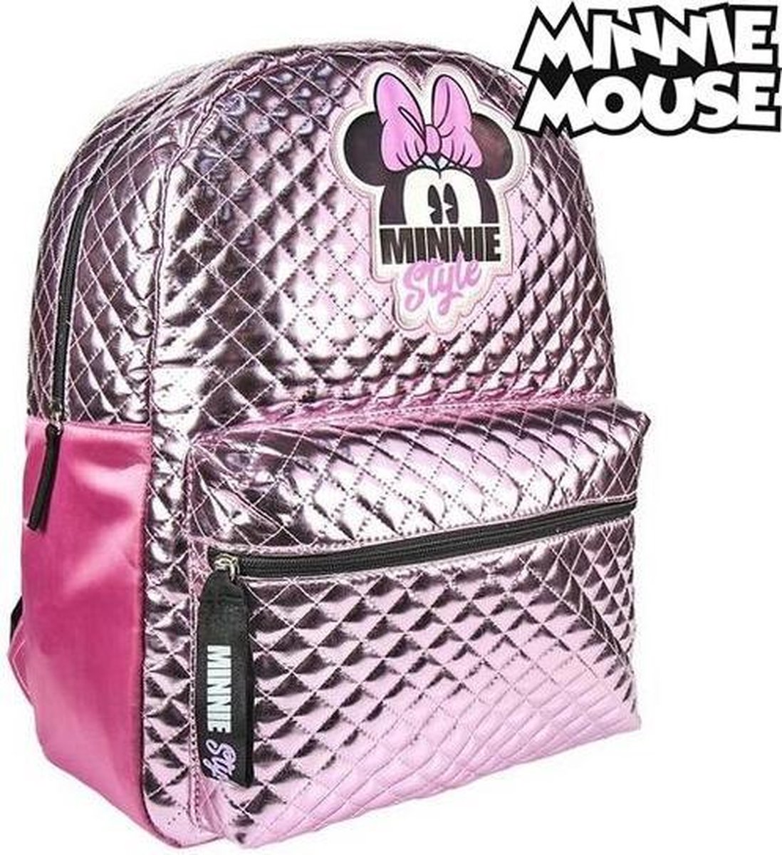 Rugzak Minnie Mouse - roze metallic schooltas 40cm
