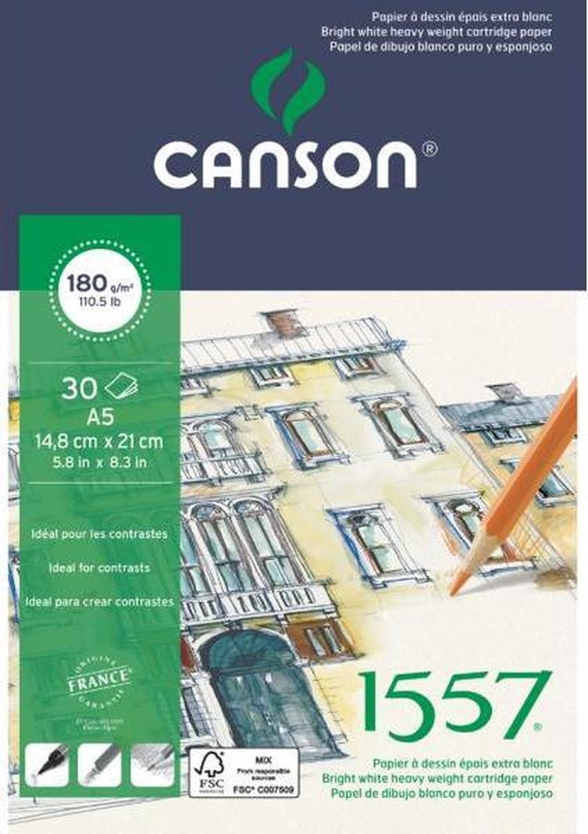 Canson Tekenblok 30 vel A5 180 grams - Canson
