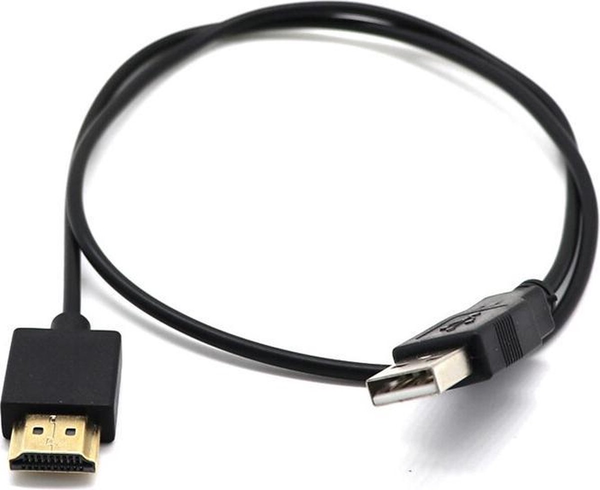 WiseGoods USB Male To HDMI Male Kabel - Converter - Omvormer - 0.5 m - Zwart