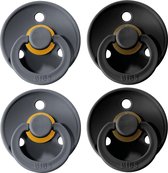 Bibs fopspeen - maat 2 6-18 maanden - 4 stuks - Black - Iron - Black - Iron