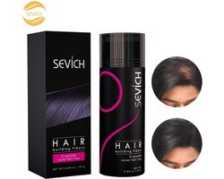 Sevich Hair Vibers - Premium Haarpoeder - Hair Building Fibers - Keratine Haarvezels - Haarverdikker - Volume Poeder - Camoufleert Kale en Dunne Plekken - Uitgroei - Haaruitval - Donkerbruin Haar + Hairline Optimizer Kam Cadeau