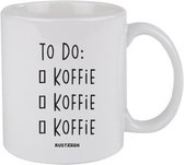 To do koffie Rustaagh mok - kop - beker - koffie/thee - hoogglans wit- 295 ml - grappig - herkenbaar