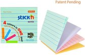 Stick'n Magic sticky notes - 76x76mm, 4 pastel kleuren, 100 memoblaadjes