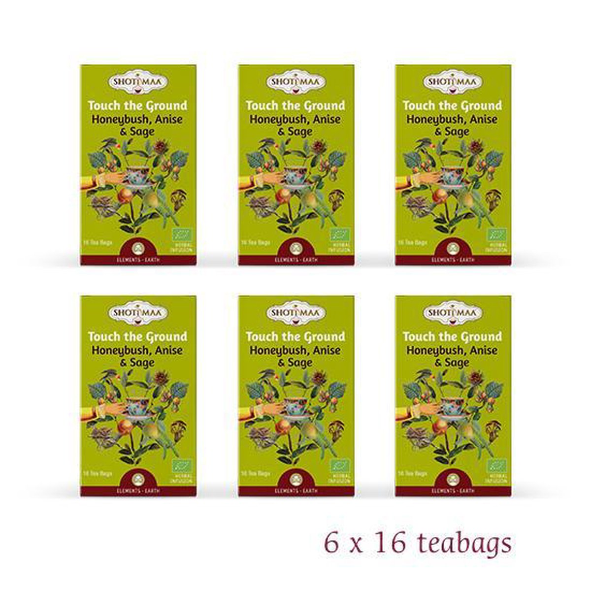 Shoti Maa Elements "Touch the Ground-La Terre" Honeybush Anijs Salie BIO (6 doosjes)