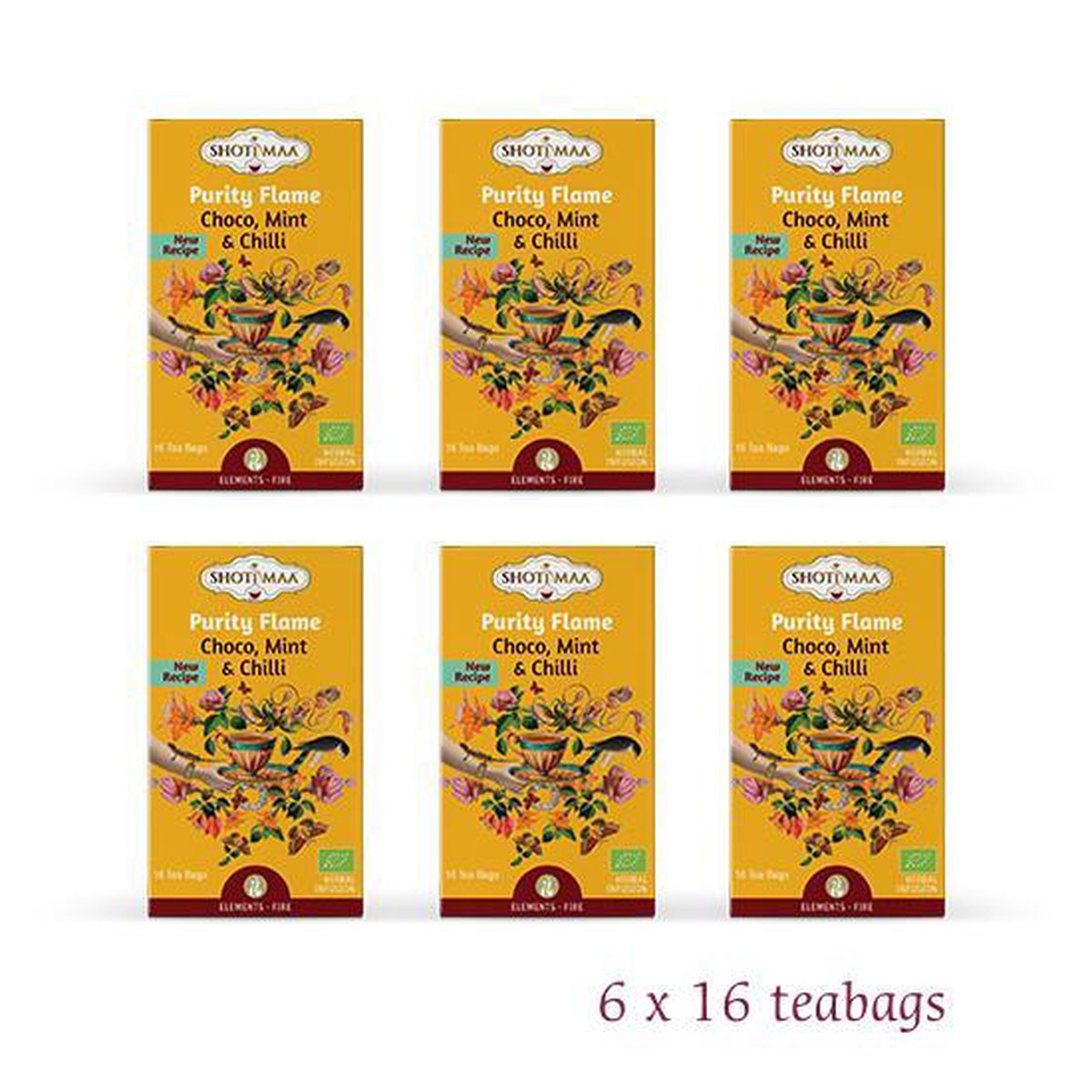 Shoti Maa Elements "Purity Flame-Energie Du Feu" Cacao Munt Chili BIO (6 doosjes thee)
