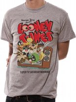 Looney Tunes - T-Shirt - In A Tube - Retro TV  - Grey (M)