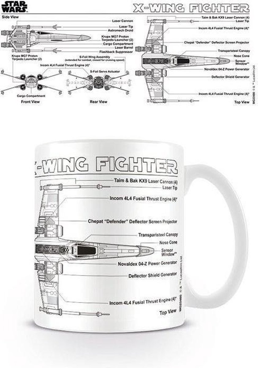 STAR WARS - Mug - 300 ml - X-Wing Fighter Sketch