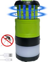 Anti Muggenlamp LED Camping Lamp | 3in1 Thuis Muggenvanger Zaklamp Muggenlamp voor binnen Oplaadbaar | Groen King Mungo KMCL008