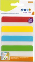 Stick'n Bladwijzer - index tabs - 38x76mm, 4 kleuren, 24 sticky tabs