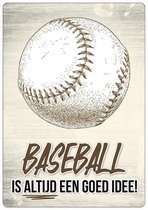 Spreukenbordje: Baseball is altijd een goed idee! | Houten Tekstbord