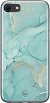 iPhone SE 2020 hoesje siliconen - Marmer mint groen | Apple iPhone SE (2020) case | TPU backcover transparant