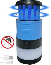 Anti Muggenlamp LED Camping Lamp | 3in1 Thuis Muggenvanger Zaklamp Muggenlamp voor binnen Oplaadbaar | Blauw King Mungo KMCL009
