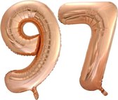 Folieballon nr. 97 Rosé Goud 86cm