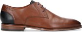 Van Lier - Heren - Cognac leren veterschoenen - Maat 43