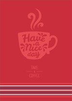 Clarysse Theedoeken Take a Coffee Rood 50x70cm 6 stuks