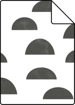 Proefstaal ESTAhome behang grafisch motief zwart wit - 139067 - 26,5 x 21 cm