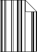 Proefstaal ESTAhome behang fijne strepen zwart en wit - 138982 - 26,5 x 21 cm