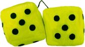 XL Autospiegel Dobbelstenen Hanger - Pluche Auto Spiegel Dobbelsteen - Groen - 9 cm