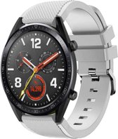 Siliconen Smartwatch bandje - Geschikt voor  Huawei Watch GT siliconen bandje - wit - 46mm - Horlogeband / Polsband / Armband