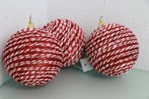 Set van 3 kerstballen rood