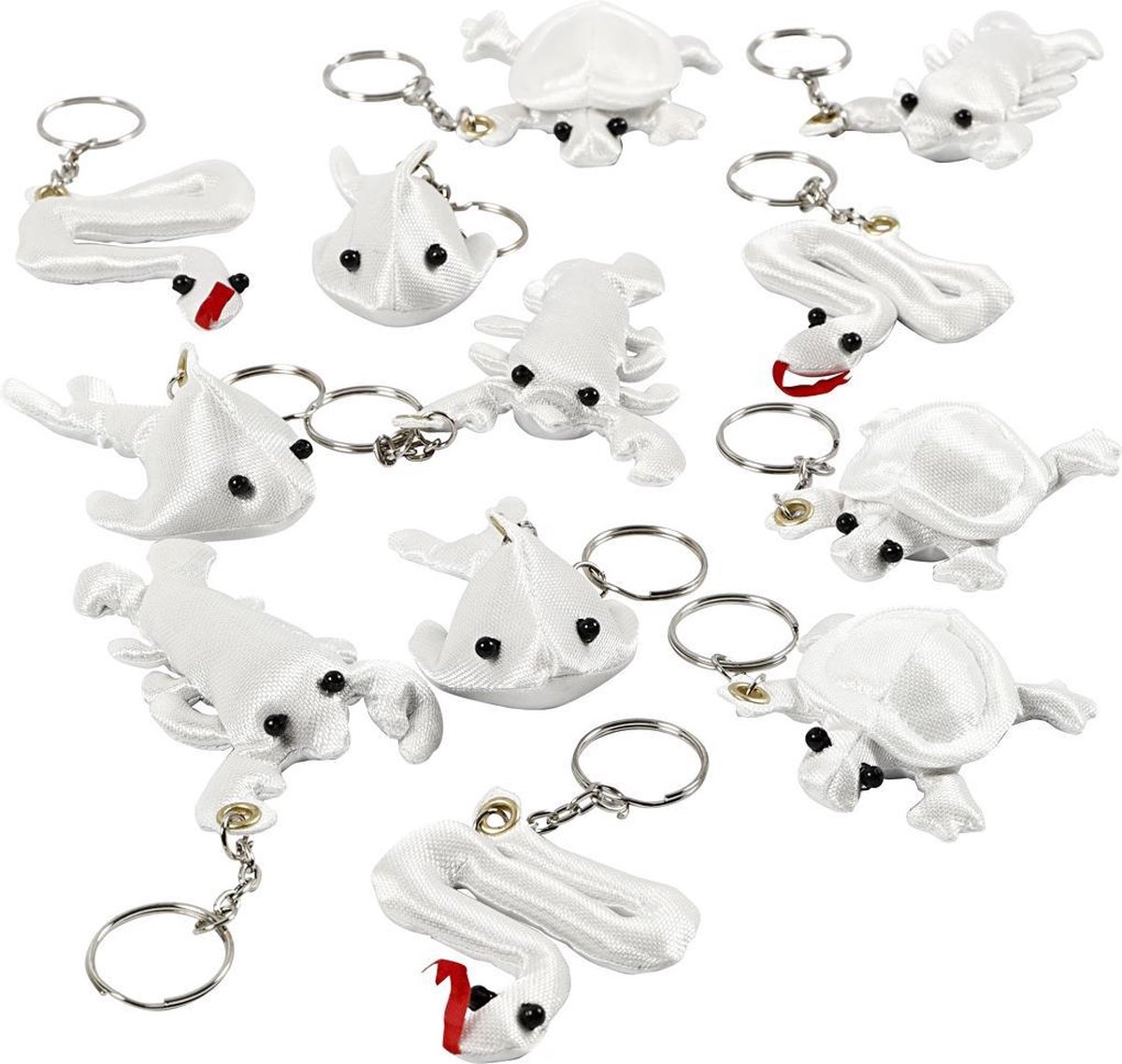 Creotime Knutselset Fabric Animals 4-8 Cm Katoen Wit 12 Stuks