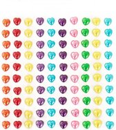 PartyXplosion Body Jewels / Lichaamsversiering Hartjes / Valentijn 100 stuks Assorti