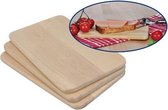 Set van 3x houten serveer planken / broodplanken 21,5 x 13,5 x 1 cm - snijplanken