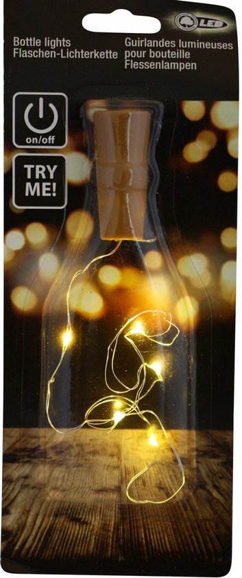 Bouchon en plastique avec cordon d' éclairage à LED pour l' éclairage dans une bouteille de vin de la bouteille - éclairage Bouteilles / lumières / LED blanc chaud