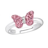 La Rosa Princesa Zilveren Vlinder ring Verstelbaar - Sparkle